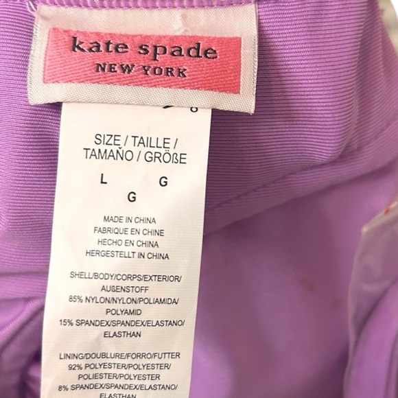 Kate Spade Women's Purple Striped Bandeau One-Piece Swimsuit Size Large - Picture 11 of 12